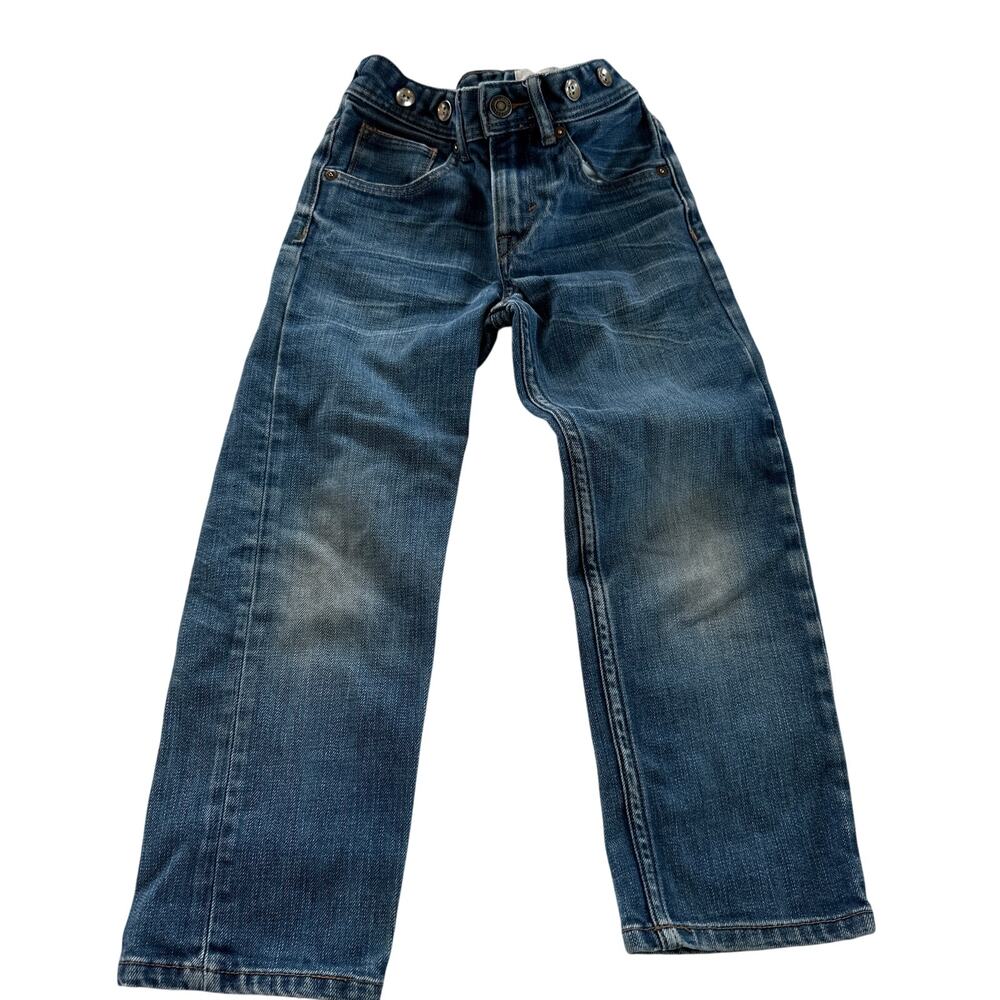 H&M LOGG Dark Wash Jeans with Suspender Buttons - Size 5/6